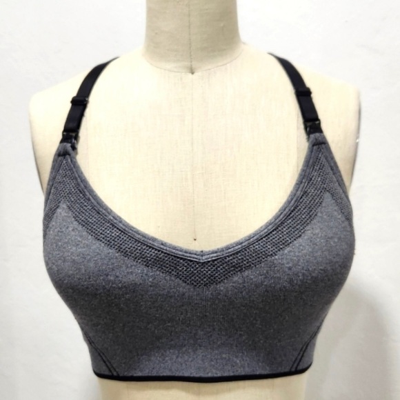 Gillian & O'Malley Nursing Sports Bra, Size L, Gray - Picture 4 of 12